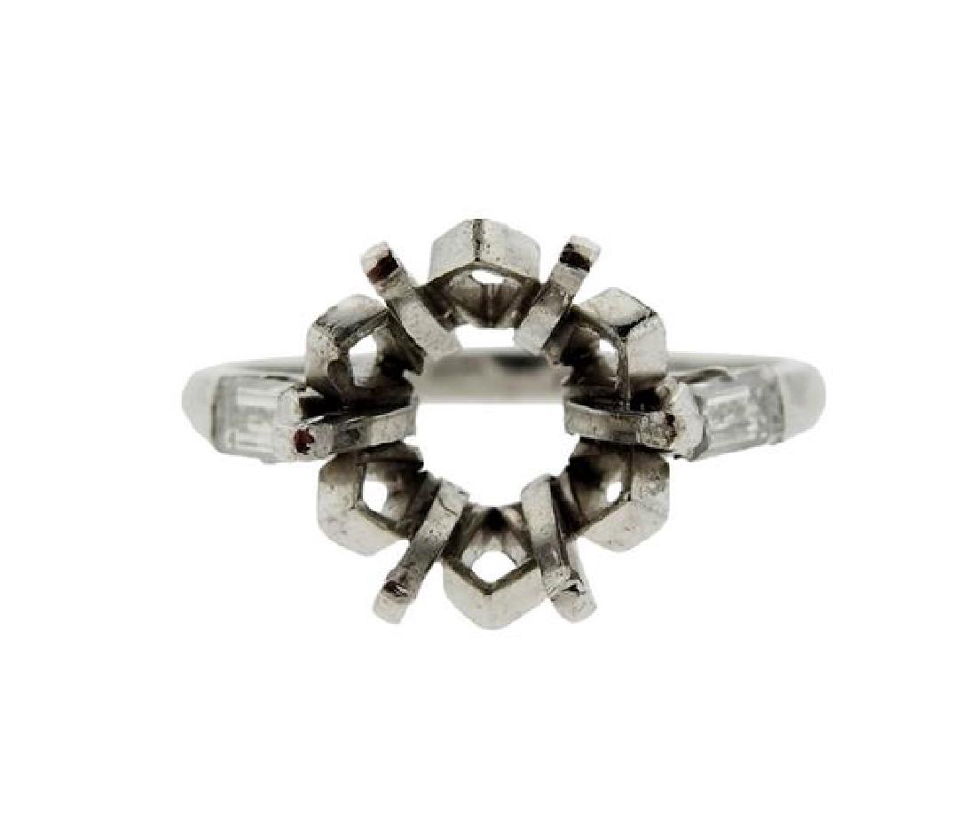 Antique 18K Gold Diamond Engagement Ring Mounting (1 of 4)