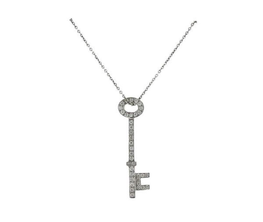 Tiffany & Co Platinum Diamond Key Pendant (1 of 4)