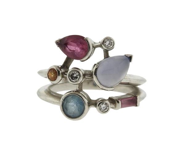 Cartier Meli Melo Platinum Gemstone Diamond Ring (1 of 4)