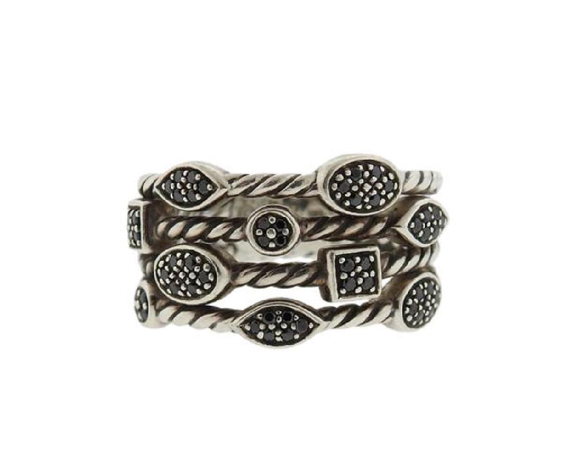 David Yurman Confetti Sterling Diamond Four-Row Ring (1 of 4)