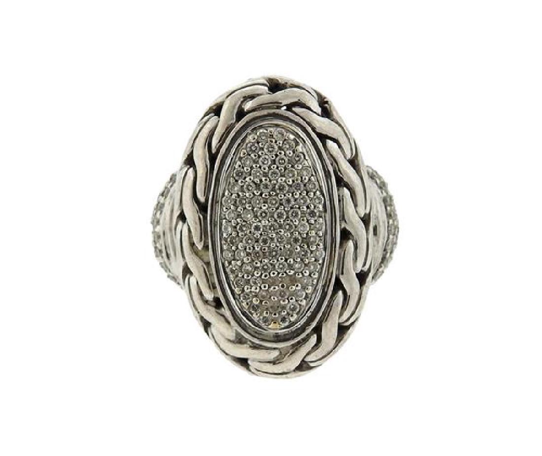 John Hardy 18K Gold Sterling Diamond Classic Chain Oval (1 of 3)