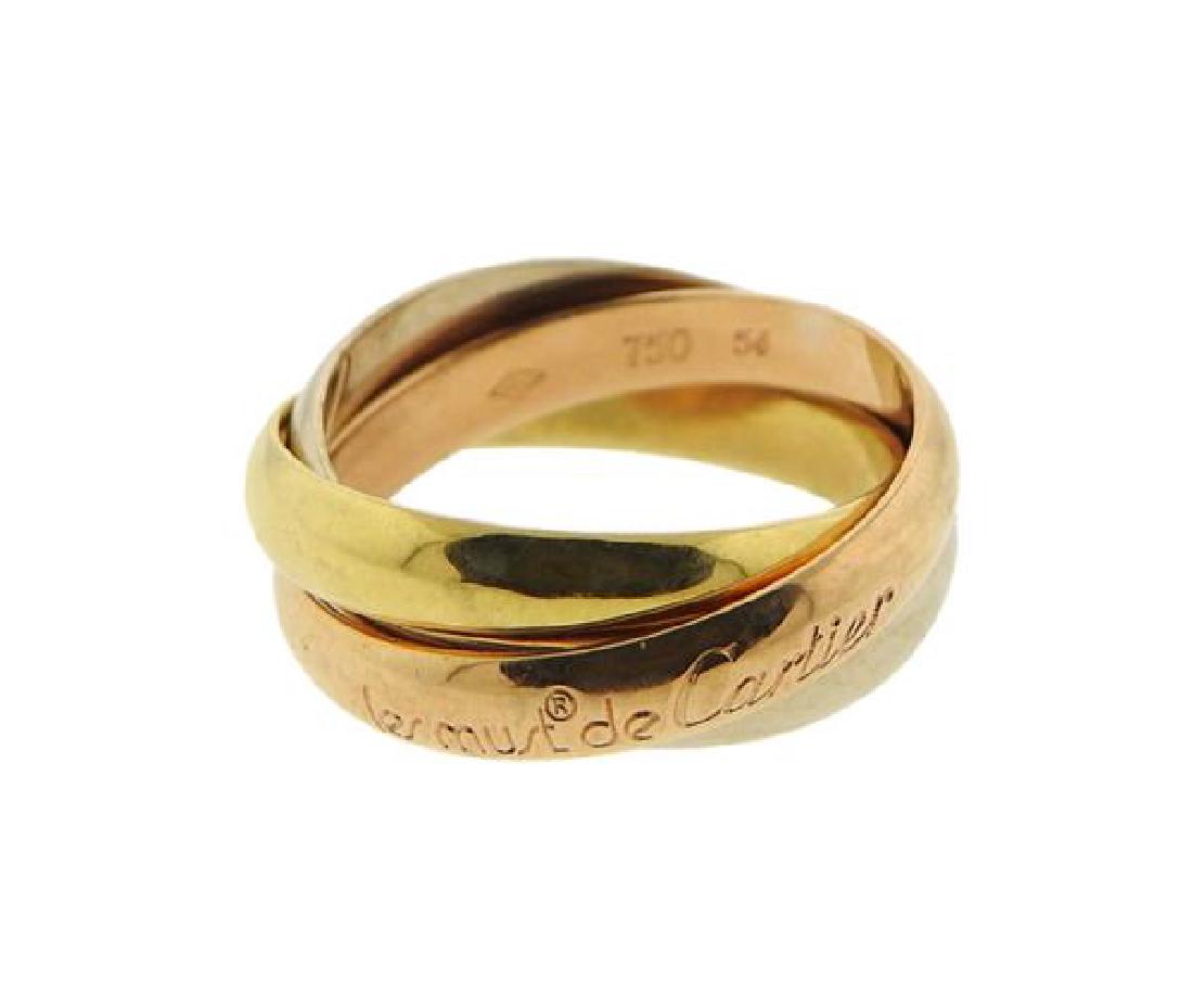 Cartier Trinity 18K Tri Color Rolling Band Gold Ring (1 of 4)