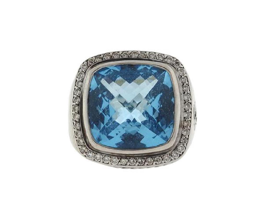 David Yurman Albion Sterling Diamond Topaz Ring (1 of 4)