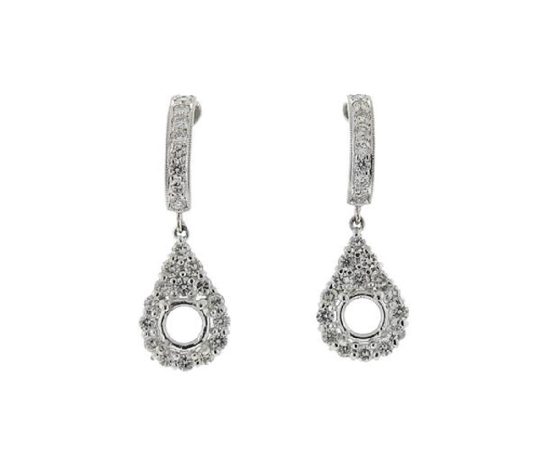 18K Gold Diamond Dangle Mounting Earrings (1 of 3)