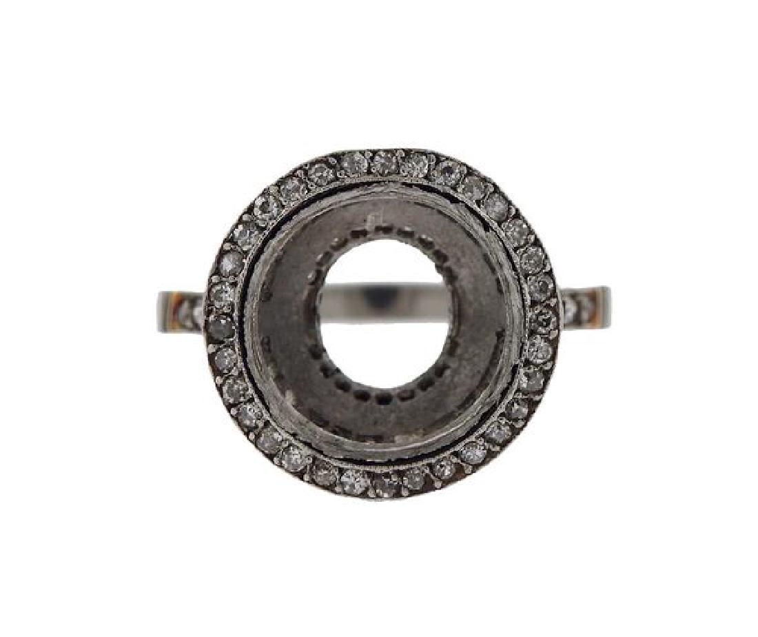 Antique Platinum Diamond Ring Mounting (1 of 3)