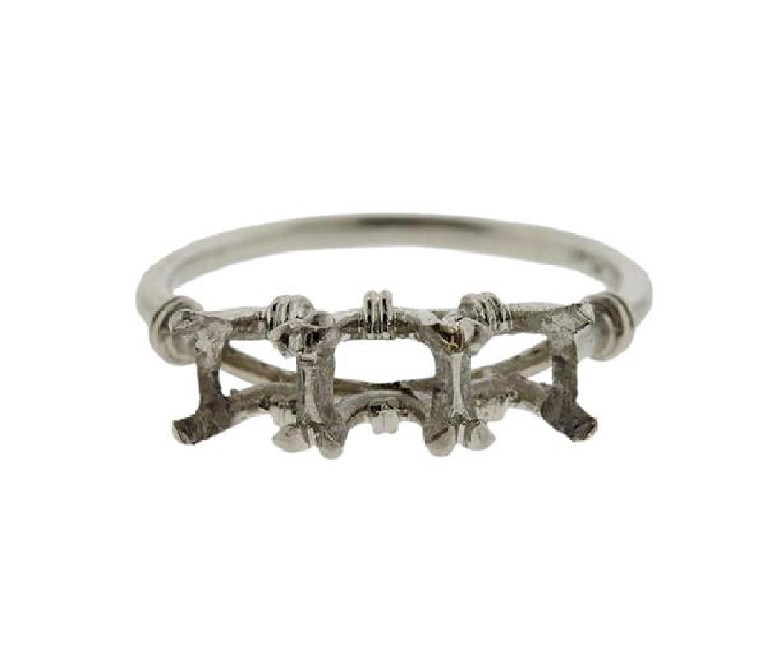 Platinum Three Stone Engagement Ring Mounting (1 of 4)