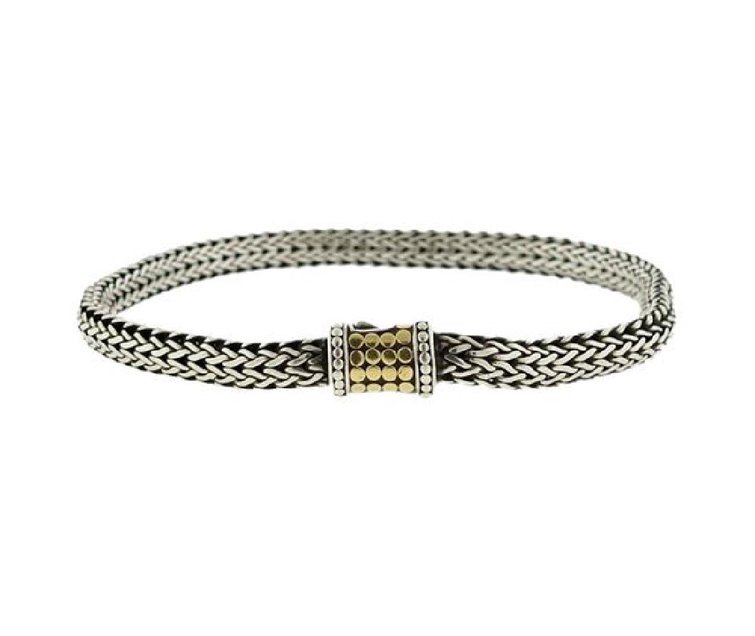 18K Gold Sterling Wheat Chain Bracelet (1 of 4)