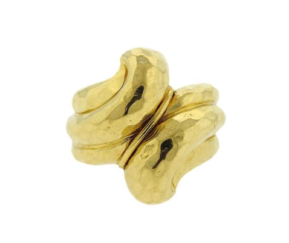 Henry Dunay 18K Faceted Hammered Gold Ring (1 of 3)