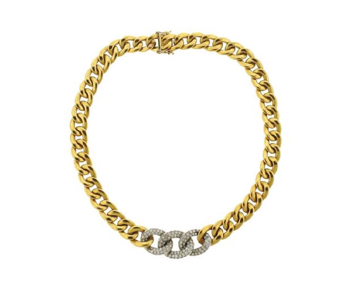 Italian 18k Gold Diamond Chain Necklace (1 of 4)