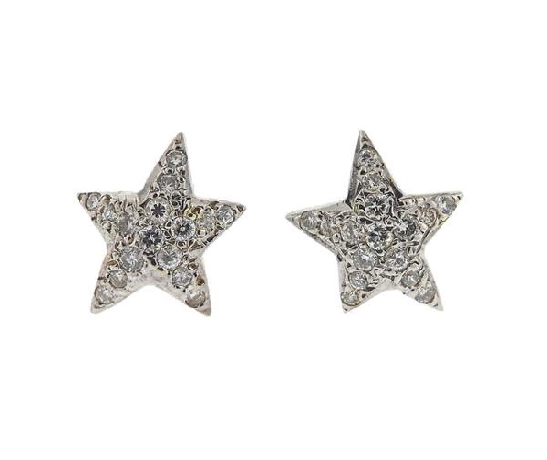 14K Gold Diamond Star Stud Earrings (1 of 2)