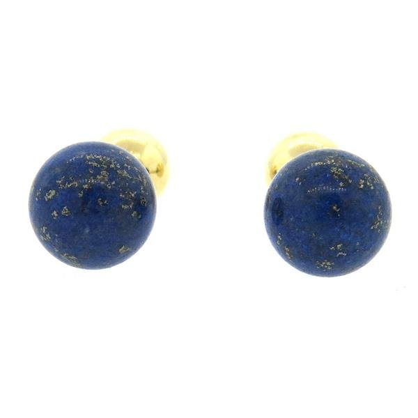 Lindsay & Co 18k Gold Lapis Ball Cufflinks (1 of 5)