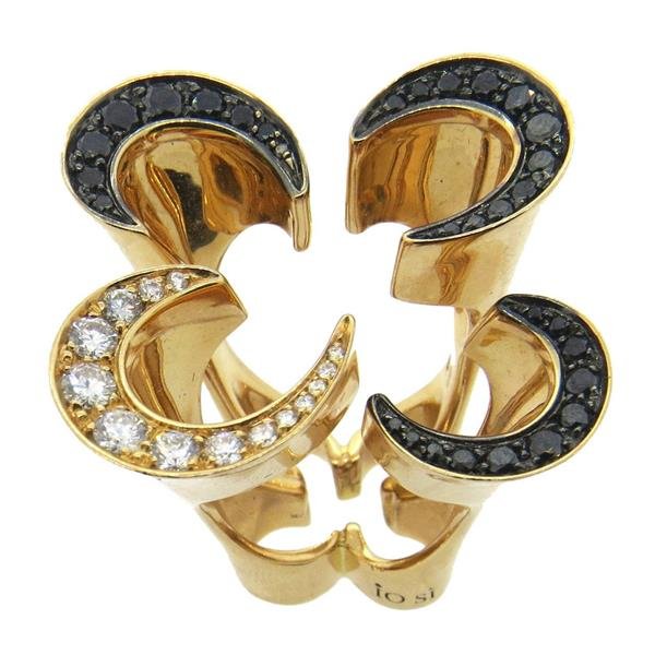 Unique Italian Modernist Diamond Gold Cocktail Ring (1 of 6)