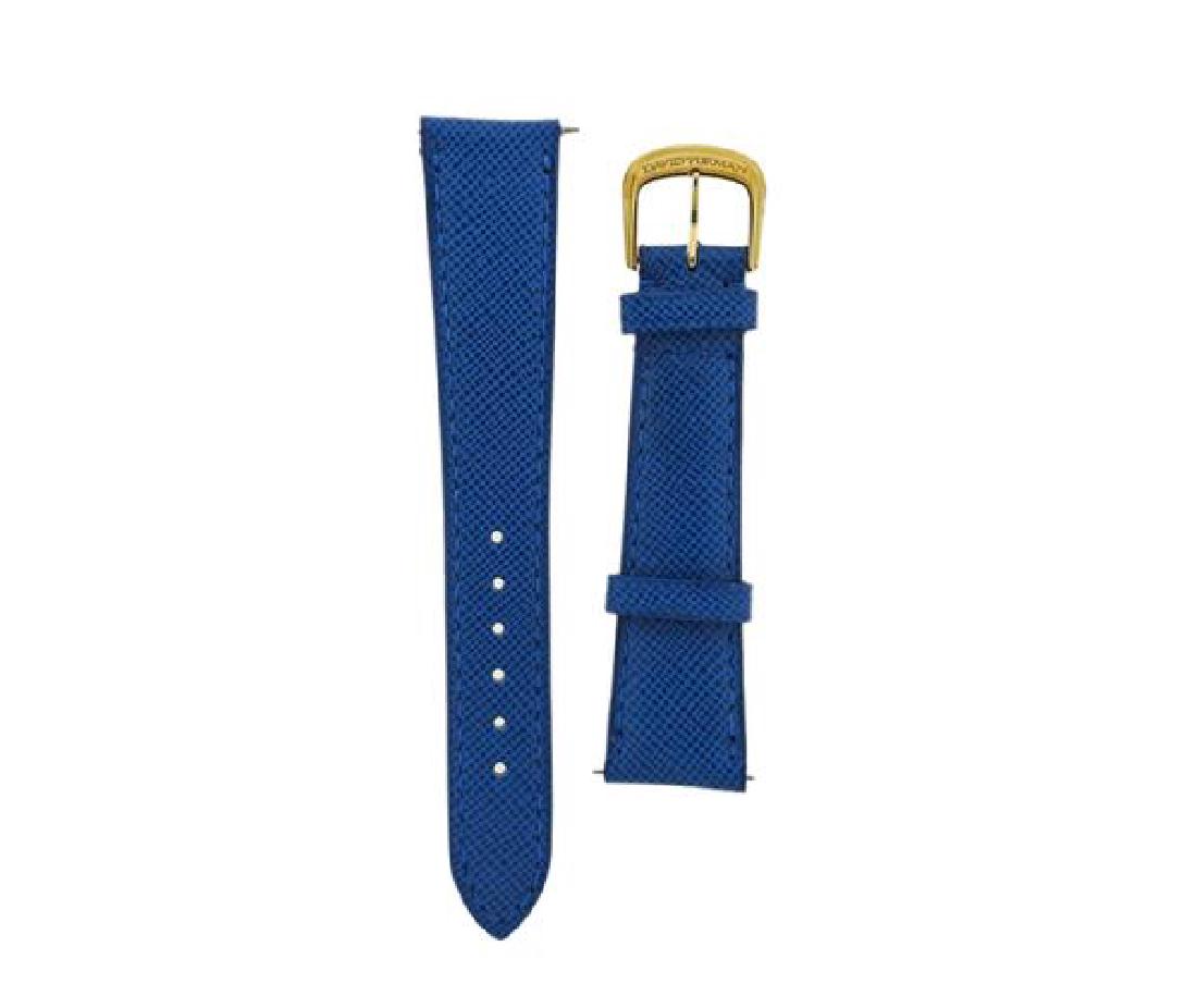 David Yurman 18K Gold Blue Leather Strap (1 of 3)