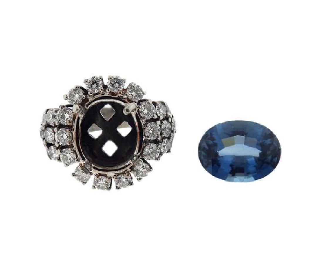 Platinum Diamond Ring Mounting Loose GIA 8.10ct Oval (1 of 9)