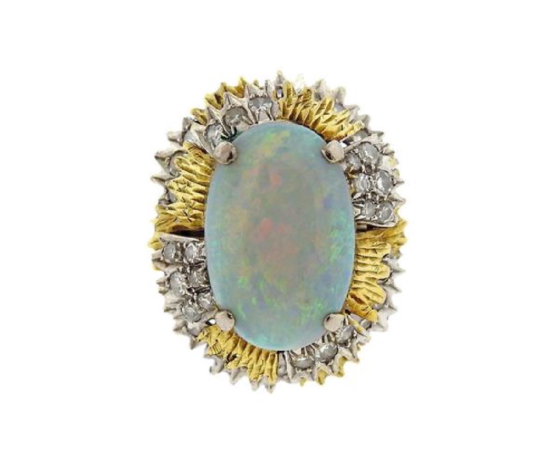 1960s 14K Gold Opal Diamond Cocktail Ring (1 of 4)