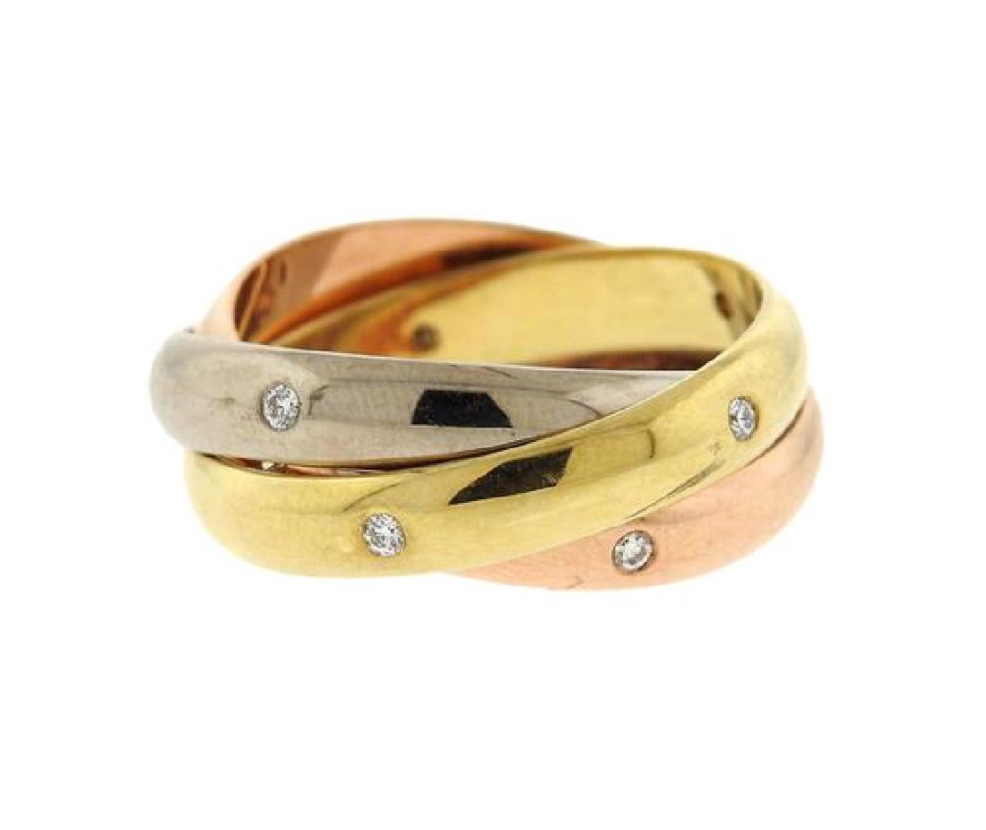 Cartier Trinity 18K Gold Diamond Rolling Band Ring (1 of 4)