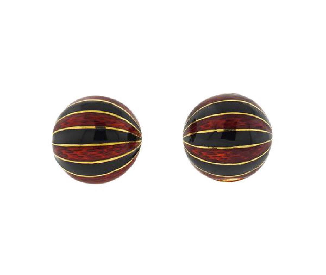 Frascarolo 18K Gold Enamel Earrings (1 of 4)