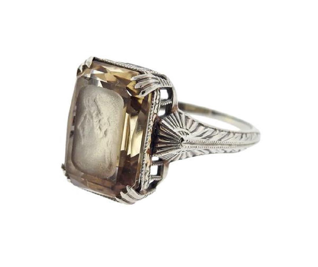 Art Deco 14K Gold Intaglio Stone Ring (1 of 3)