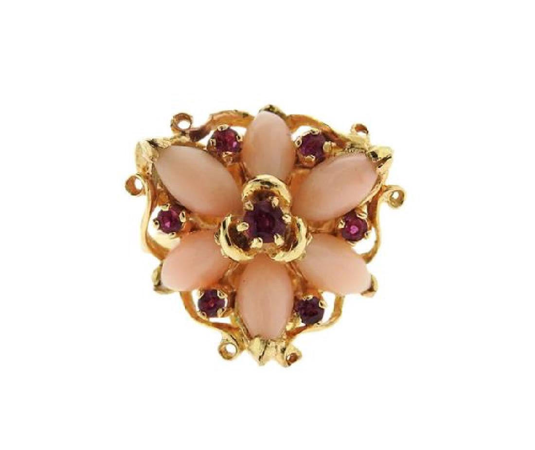 14K Gold Pink Stone Cocktail Ring (1 of 4)