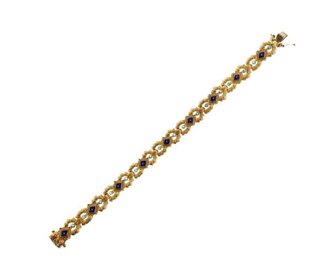 UnoAErre 18K Gold Green Stone Enamel Bracelet (1 of 5)