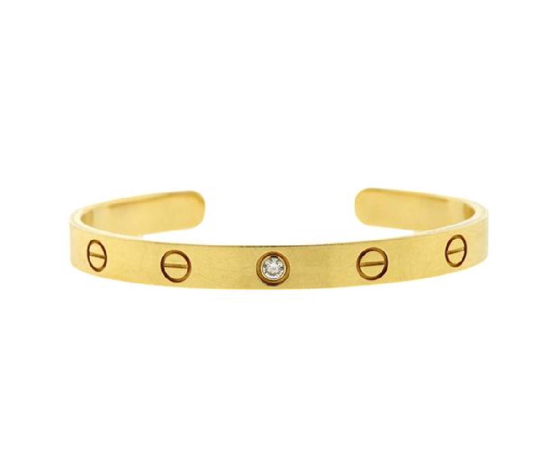Cartier Love 18K Gold Diamond Cuff Bracelet (1 of 5)