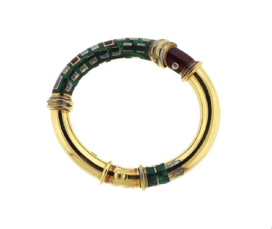 La Nouvelle Bague 18K Gold Silver Enamel Bangle (1 of 6)