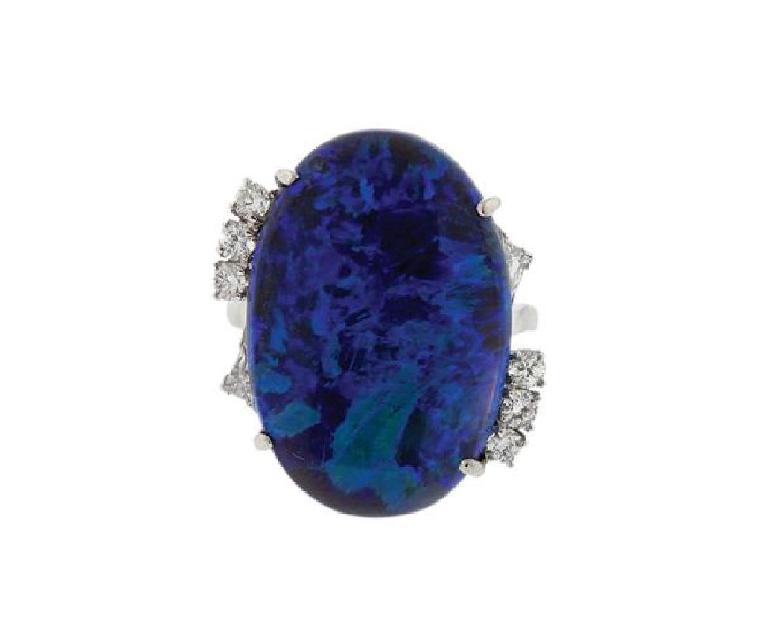Platinum Diamond Black Opal Ring (1 of 6)