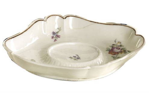 VINOVO PORCELAIN: Lobed tray vintage, cm 25x18, late XVIII century