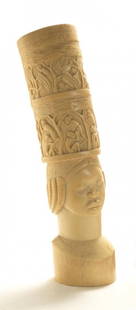 IVORY SCULPTURE: Ivory sculpture, H cm 41, Africa early XIX century