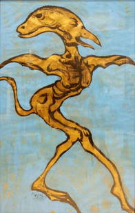 COLOMBOTTO ROSSO ENRICO (Torino 1925): Figure, cm 160x100, Oil painting on paper Signature on the right bottom