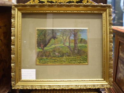 GHIVARELLO BENEDETTO (1882-1955): Landscape 1942, cm 15x22, oil painting on wood