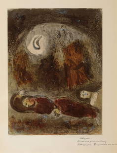 CHAGALL MARC (Vitebsk 1887 - 1985 Saint-Paul de Venc: Nocturnal, cm 35x26, Lithograph