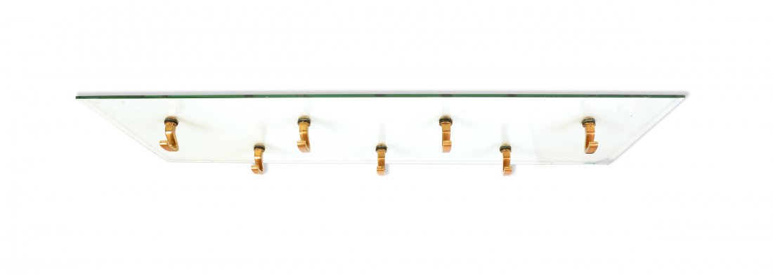 Borsani Osvaldo: Coat rack made of wheted crystal and brass, produced by Tecno, 1950's, 37x13,40 in