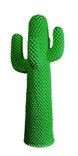 Gufram: Coat rack cactus shaped made of injection-molded foam varnished with guflax, designed by Franco Mello and Guido Drocco for Gufram, H 67x28x24 in