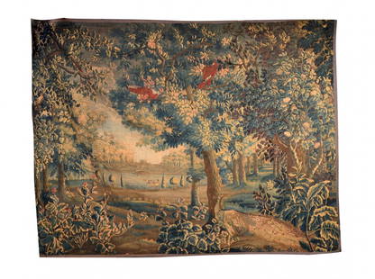 Tapestry: Damask linen tapestry, XVII century, cm 285x360.