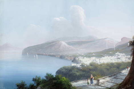 Meuris Emmanuel: Naples bay, gouache on paper, cm 41,5x57,5