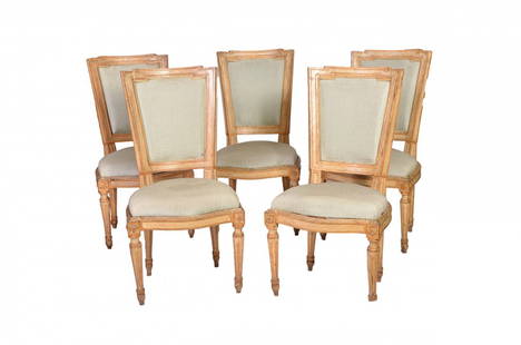 Five chairs: Lot of five chairs, lacquered and golden wood, Piedmont, XVIII century