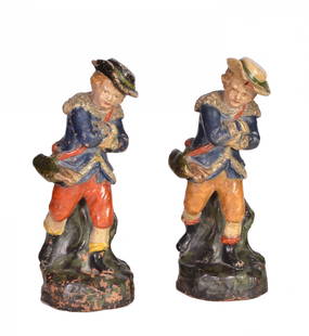 Couple of sculptures: Couple of young boys, terracotta, United Kingdom, XIX century