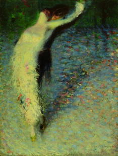 Maggi Cesare: "Tango", 1919, Oil Painting, Cm 60,5x45,5, Signed Right Downward, Label Of Galleria Fratelli Fogliato, Bibliography: "i Divisionisti Piemontesi Da Pelizza A Balla" Giuseppe Luigi Marini, Silvana