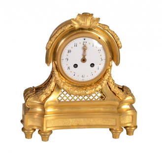 Pendulum clock: Little pendulum clock of golden bronze, Carlo X style, H cm 20,5