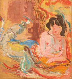 Spazzapan Luigi: "Odalisque With Necklace", Mixed Technique, Signed Left Downward, About 1933, Certification By Galleria Carlina, Turin, Bibliography: Catalogo Generale Delle Opere Di Luigi Spazzapan, Pg. 142, N. 335