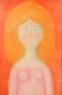 Bueno Antonio: "Blonde Girl", Oil Painting On Faesite, Signed Right Upward, 1972, Cm 30x20, Certification By Galleria Biasutti, Turin