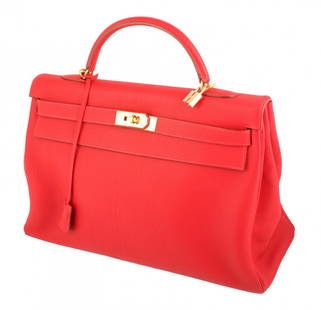 Hermes: Kelly Made Of Red Leather, Year 2003, Cm 40