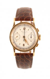 Patek Philippe: Chronograph ref 533 with two counters, made of yellow gold, with certificate of the Maison about the sale the 21st of September 1948
