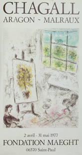 Chagall Marc: Aragon - Malraux, 1977, litograph, cm 75x40