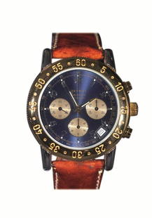 Zenith: Chronograph mod. Epervier, made of steel and details gold plated, 1990's, diameter mm 39