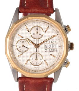 Tissot: Chronograph Daydate with three counters, 1990's, diameter mm 39