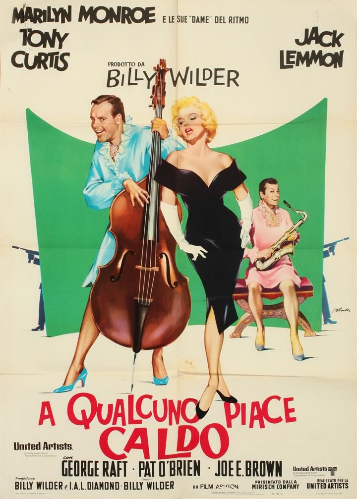 A qualcuno piace caldo: Olivetti Giorgio, A qualcuno piace caldo, Lito P.Ragioni, Rome, First Italian edition, 1959, cm 140x100