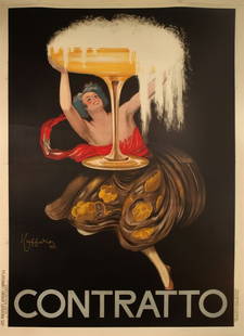 Contratto: Cappiello Leonetto, Contratto, Lithograph by Les Nouvelles Affiches Cappiello, Paris Turin, 1922, cm 200x140