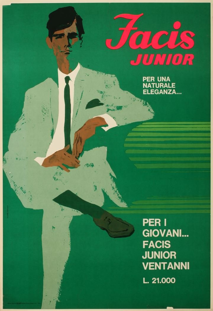 Facis Junior: Pinter Ferenc, Facis Junior, Offset by Igap, Milan Rome Turin, 1962, cm 100x70